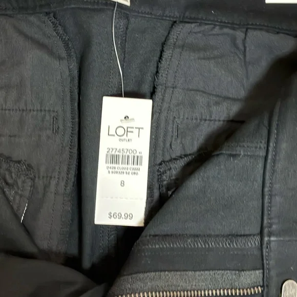 Loft Curvy Skinny Ankle Pants Size 8 In Black NWT - Picture 8 of 10